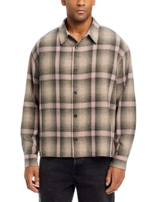 Wool Blend Plaid Overshirt