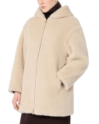 Mxmspadino Alpaca Wool Silk Hooded Coat