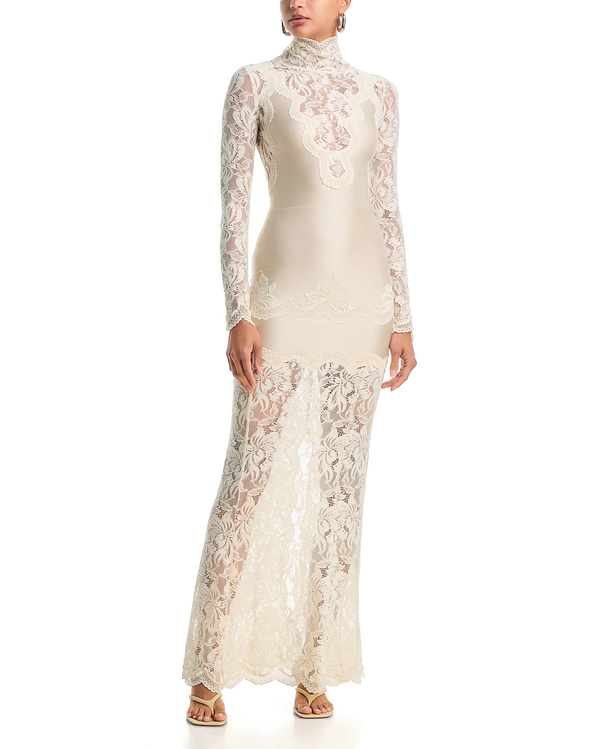 Rabanne Lace Long Sleeve Maxi Dress