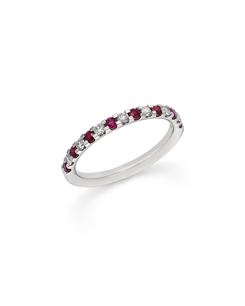 Bloomingdale's Fine Collection Gemstone & Diamond Classic Stack Band Ring in 14K Gold · 7