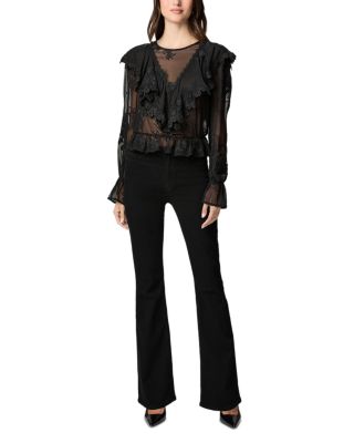 High Rise Laurel Canyon Jeans in Black Shadow