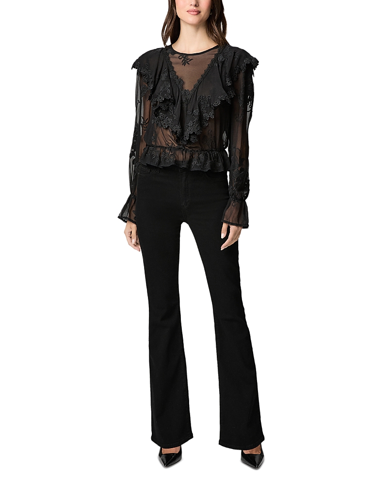 Paige High Rise Laurel Canyon Jeans in Black Shadow