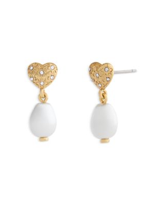 Iconic Imitation Pearl Heart Drop Earrings