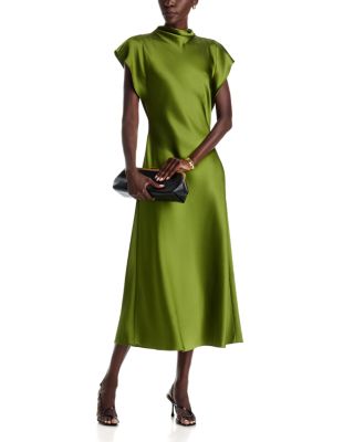 Adrien Mock Neck A Line Dress - thumbnail 2