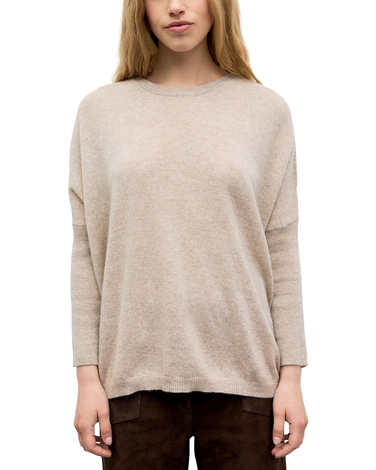 Gerard Darel Reta Cashmere Ribbed Sleeve Sweater