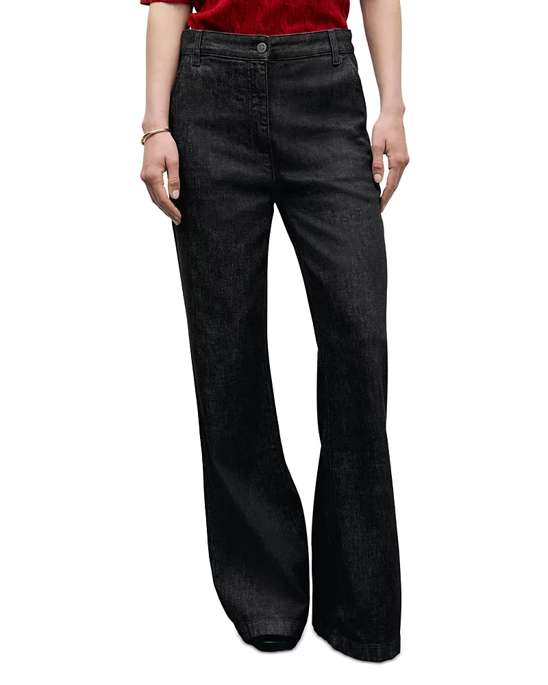 Gerard Darel Indie Wide Leg Jeans in Brown