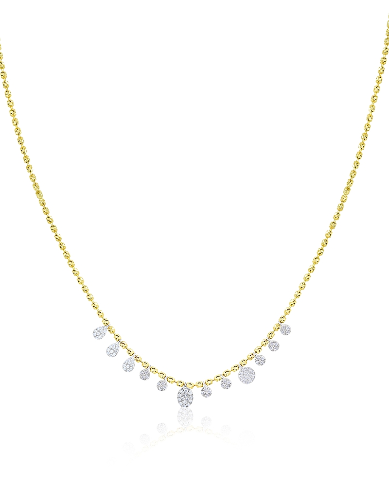 Meira T 14K White & Yellow Gold Diamond Mini Cluster Bead Necklace, 0.21 tcw