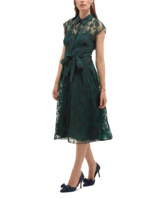 Tess Tie Waist Sheer Overlay Dress