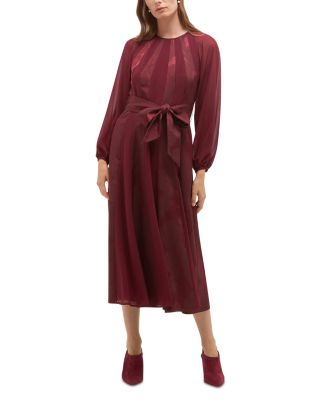 Loren Jacquard Belted Midi Dress
