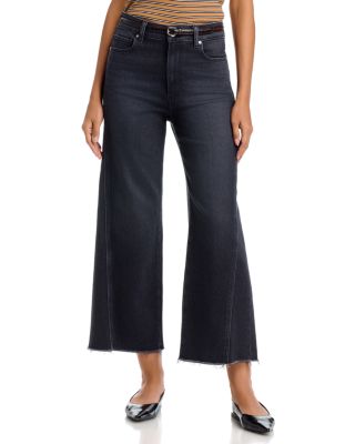 Anessa High Rise Ankle Wide Leg Jeans in Ink Black