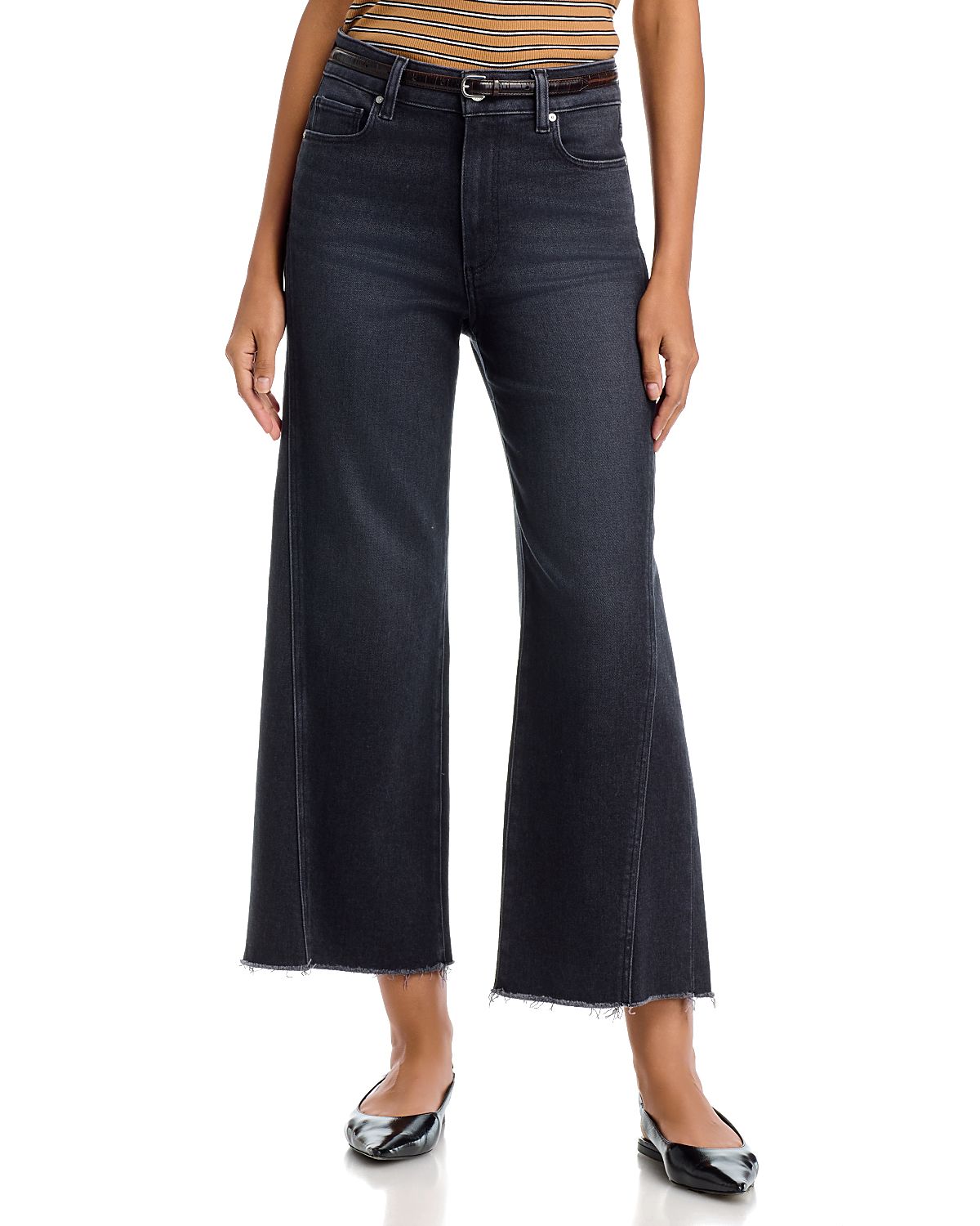 Paige Anessa High Rise Ankle Wide Leg Jeans