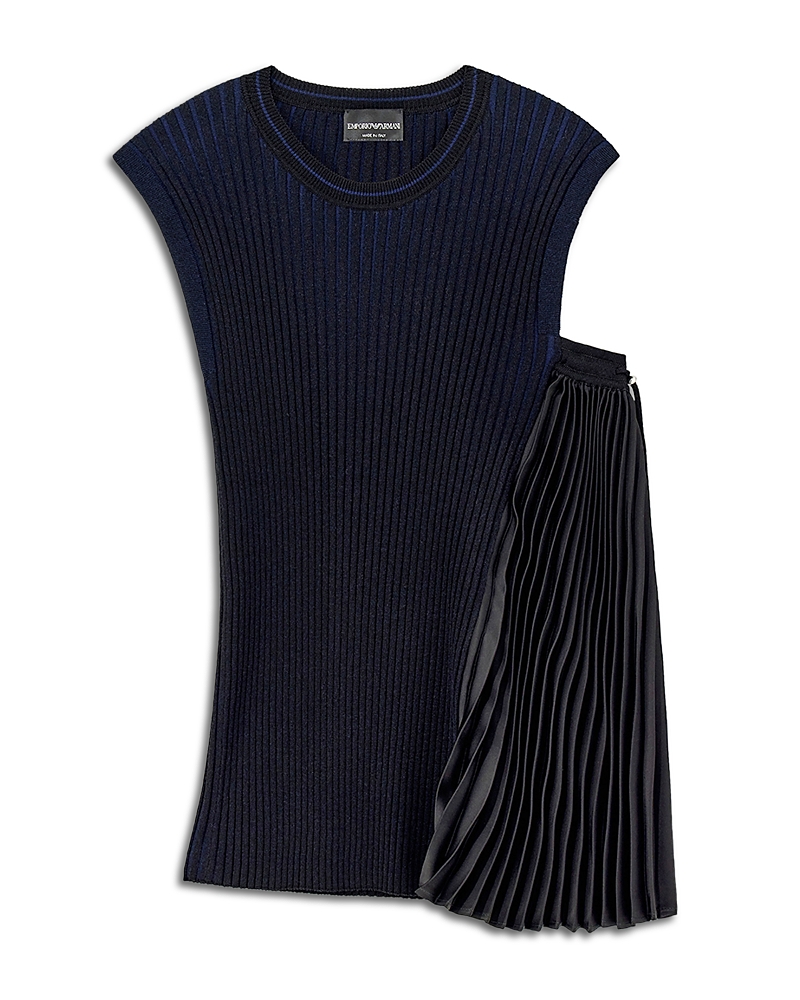 Emporio Armani Asymmetric Ribbed Knit Top