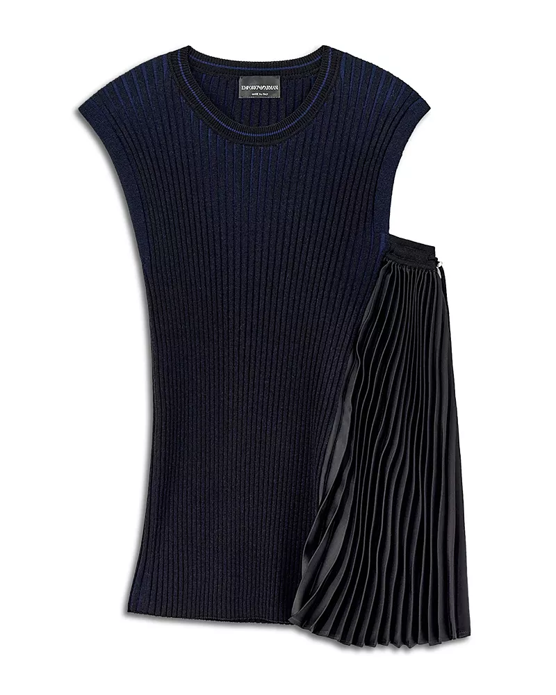 Emporio Armani Asymmetric Ribbed Knit Top