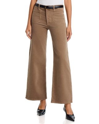 Le Slim Palazzo Mode Corduroy Jeans in Soft Taupe