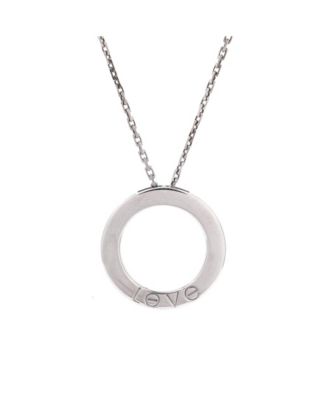  6 Diamonds Love Pendant Necklace 18K White Gold and Diamonds, 16.5"