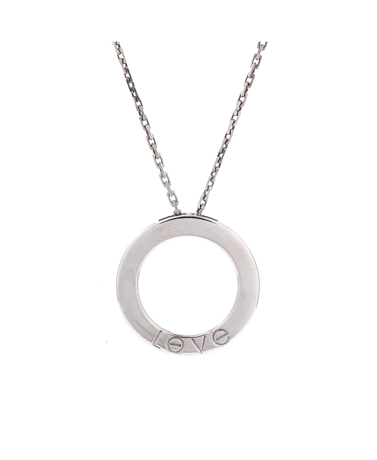 Pre-Owned Cartier 6 Diamonds Love Pendant Necklace 18K White Gold and Diamonds