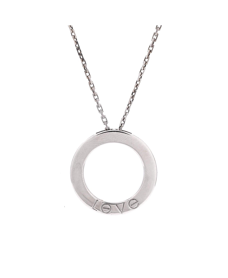 Pre-Owned Cartier 6 Diamonds Love Pendant Necklace 18K White Gold and Diamonds, 16.5