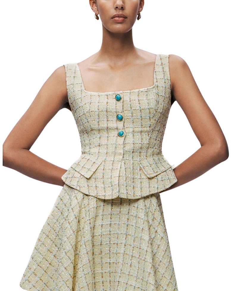 Nocturne Button Accessory Tweed Bustier