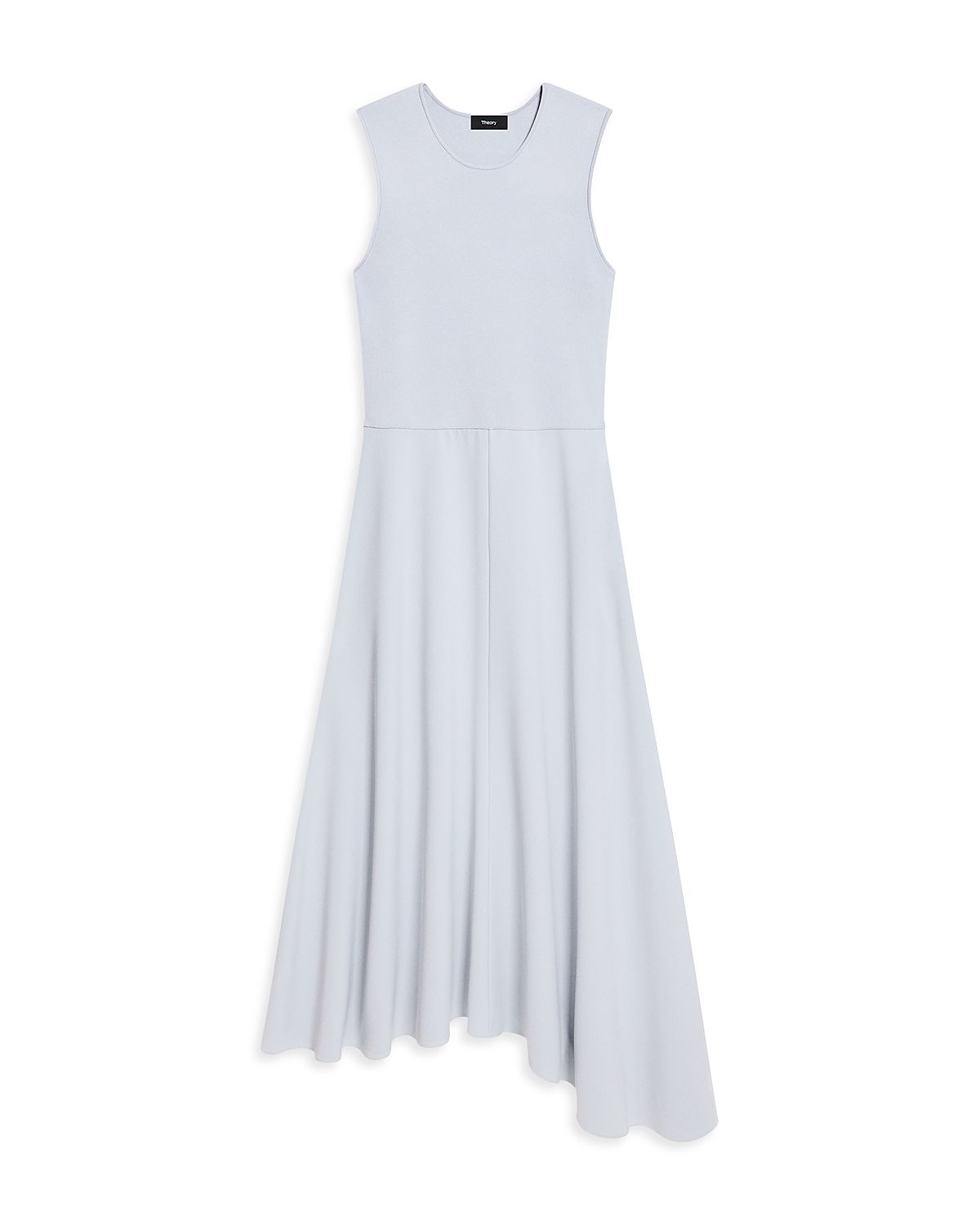 Theory Round Neck Flare Skirt Midi Dress