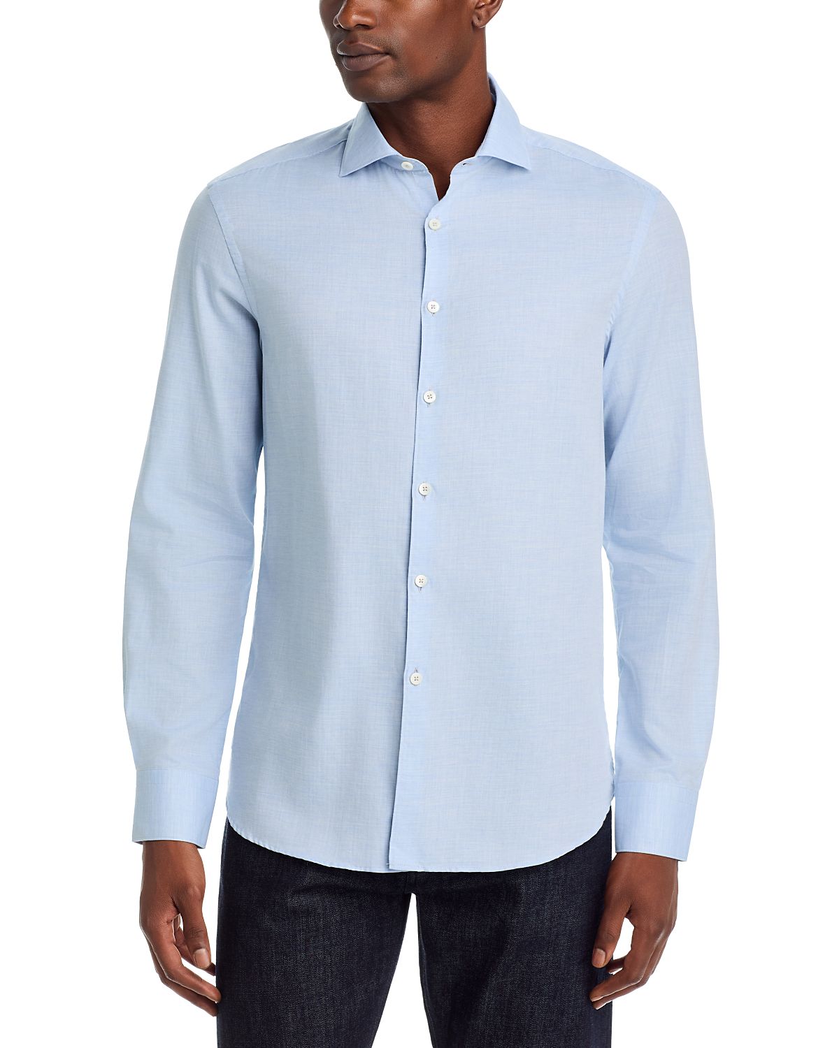 Canali Tonal Herringbone Weave Sport Shirt
