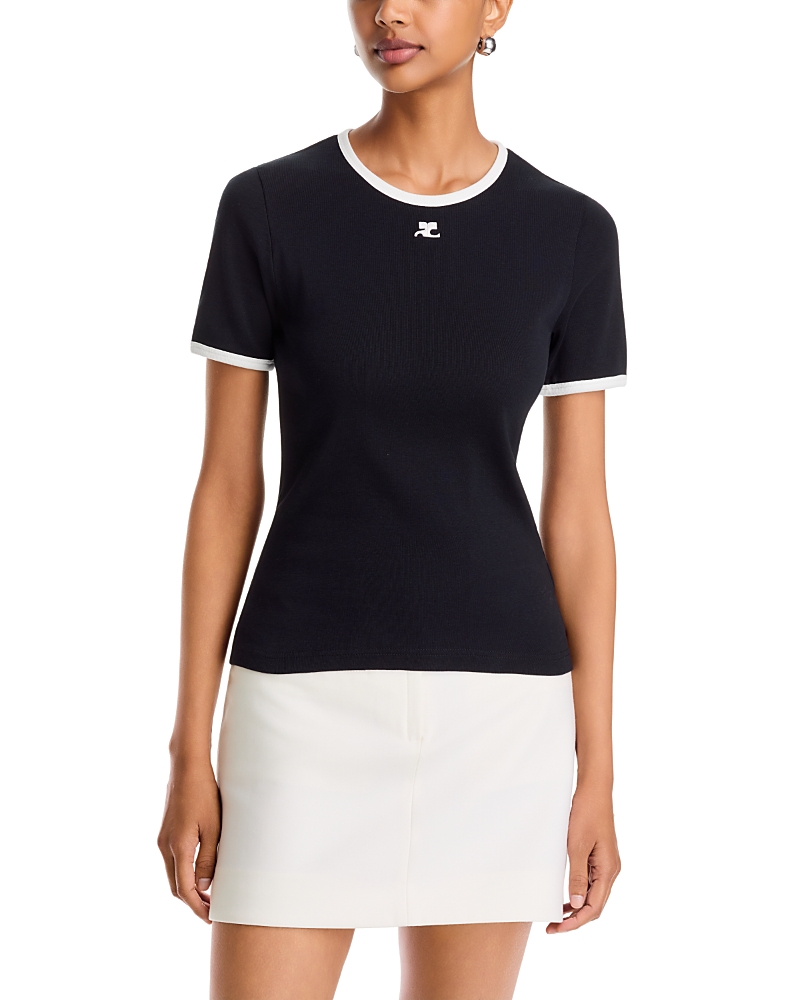 Courreges Signature Cotton Contrast Tee