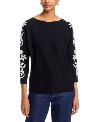 Embroidered Dolman Sleeve Sweater
