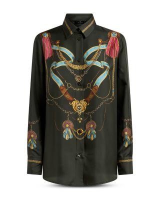 Silk Printed Long Sleeve Shirt