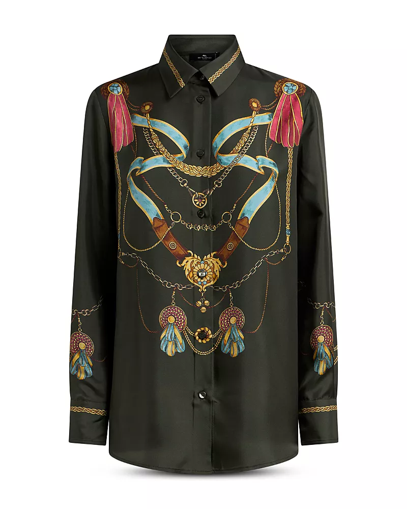 Etro Silk Printed Long Sleeve Shirt