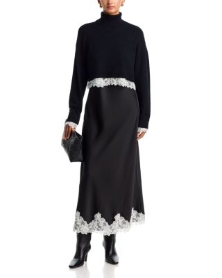 Lace Trim Slip Dress & Sweater - Exclusive - thumbnail 3