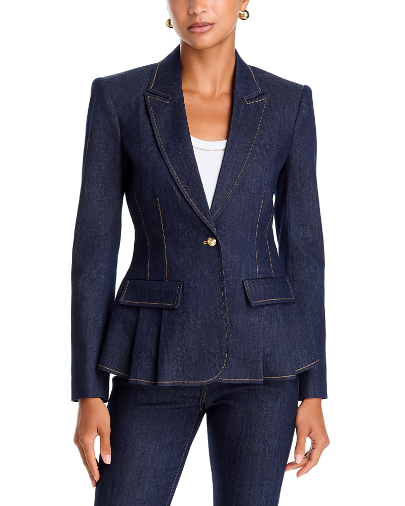 Cinq a Sept Arlene Denim Flare Hem Blazer