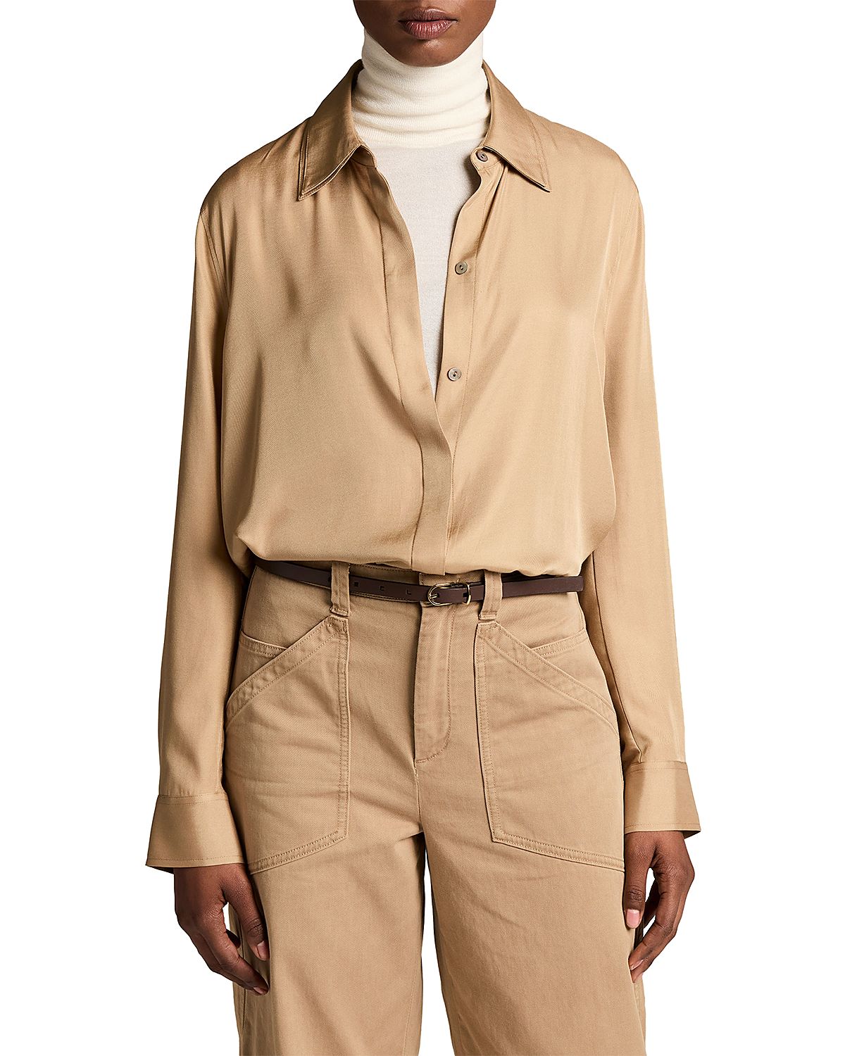 Vince Double Collar Long Sleeve Shirt