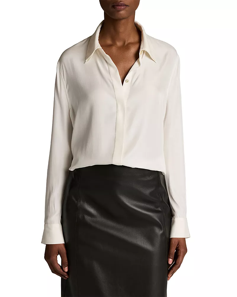 Vince Double Collar Long Sleeve Shirt