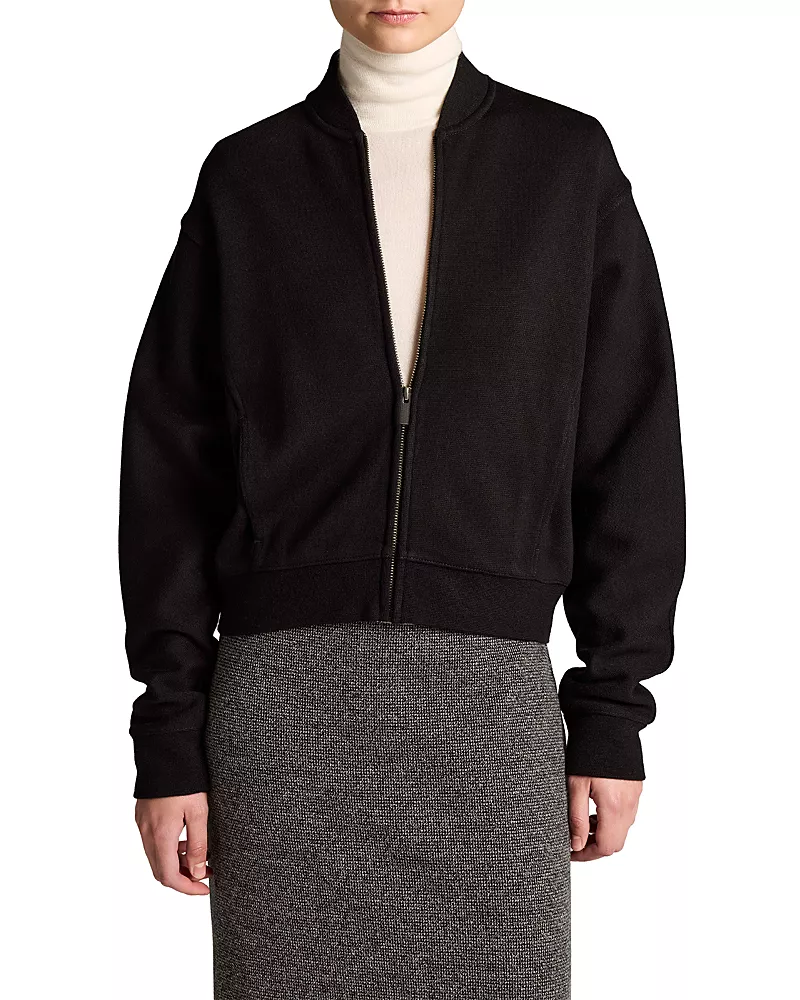 Vince Ponte Knit Bomber Jacket