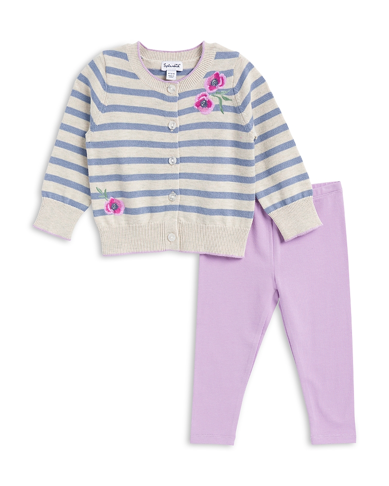 Splendid Girls' Sage Flower Cardigan & Leggings Set - Baby