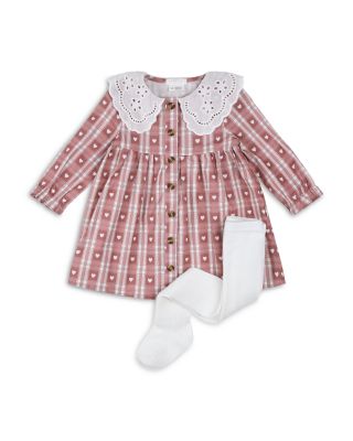 Girls Jazzberry Gingham Dress and Tights Set - Baby