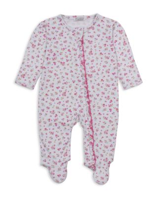 Girls' Floral Print Ruffled Zip Footie - Baby