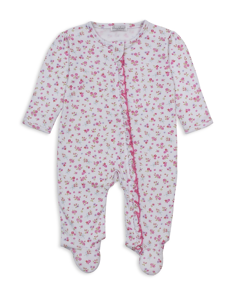 Kissy Kissy Girls' Floral Print Ruffled Zip Footie - Baby