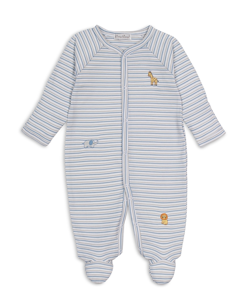 Kissy Kissy Boys' Striped Embroidered Animals Footie - Baby