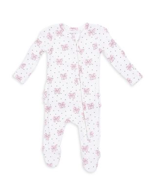 Girls' Bows and Hearts 2 Way Ruffled Back Zipper Footie - Baby