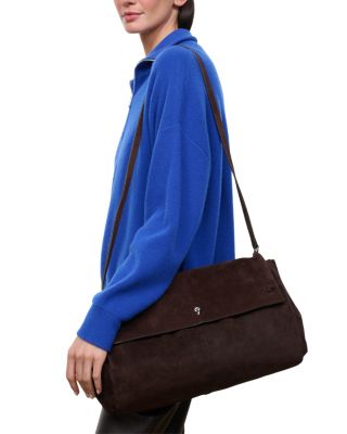 CY Oversized Suede Shoulder Bag