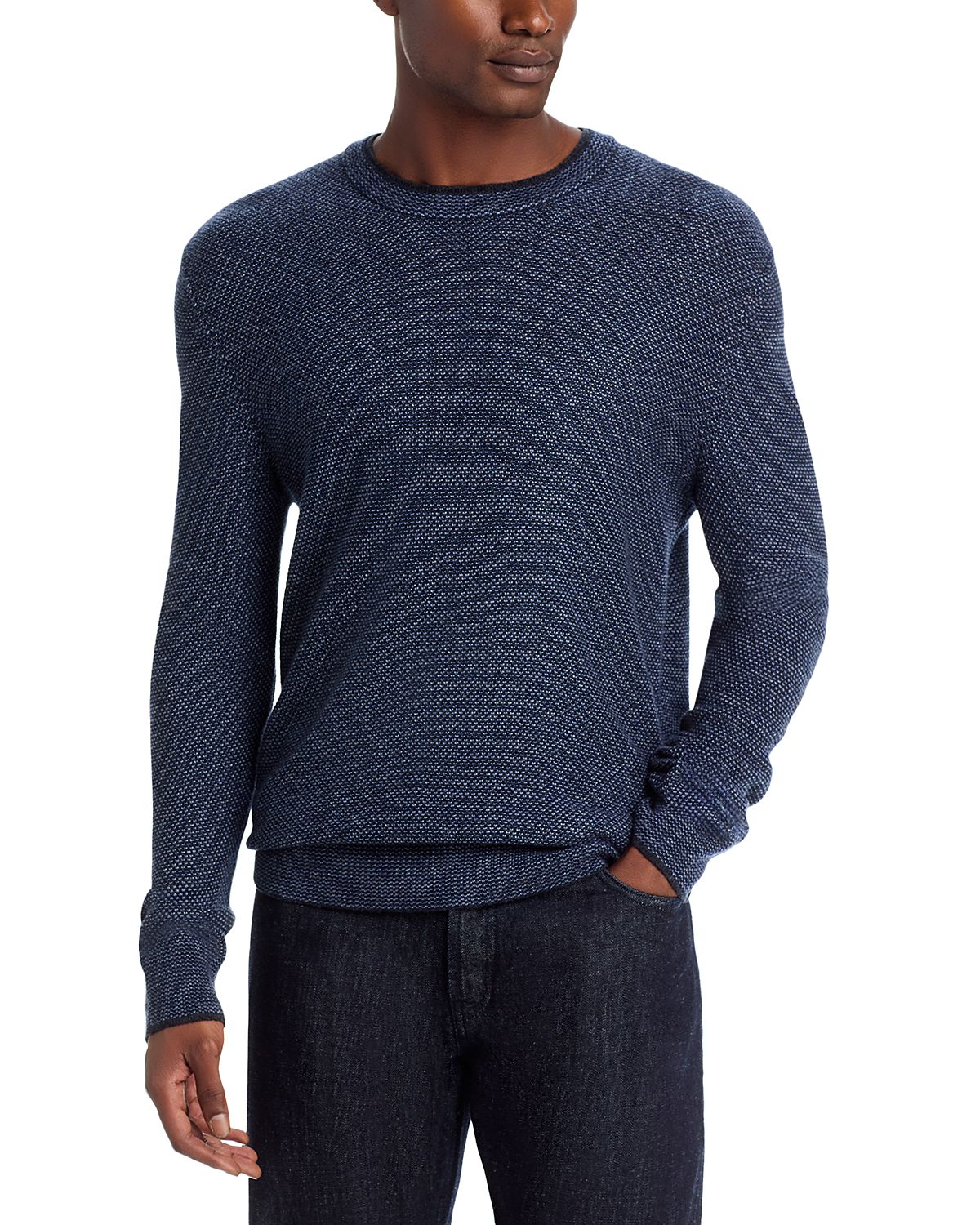 The Men's Store at Bloomingdale's Jacquard Wool Cashmere Crewneck Sweater - Exclusive