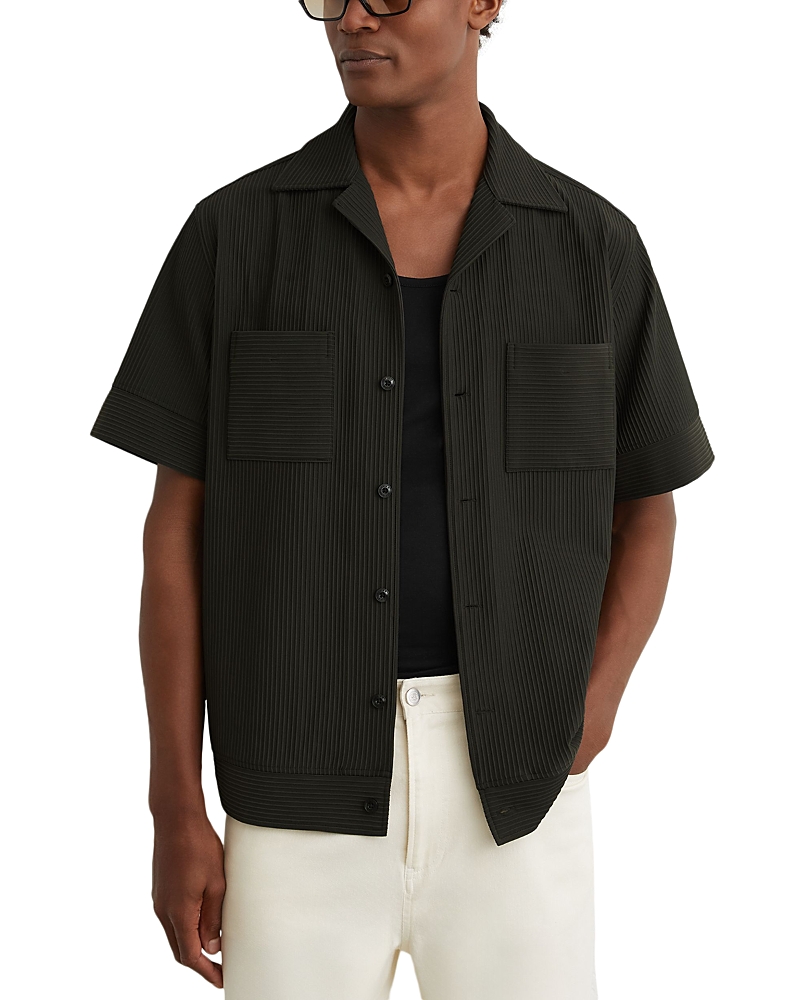 Reiss Odessa Ribbed Pocket Short Sleeve Cuban Shirt
