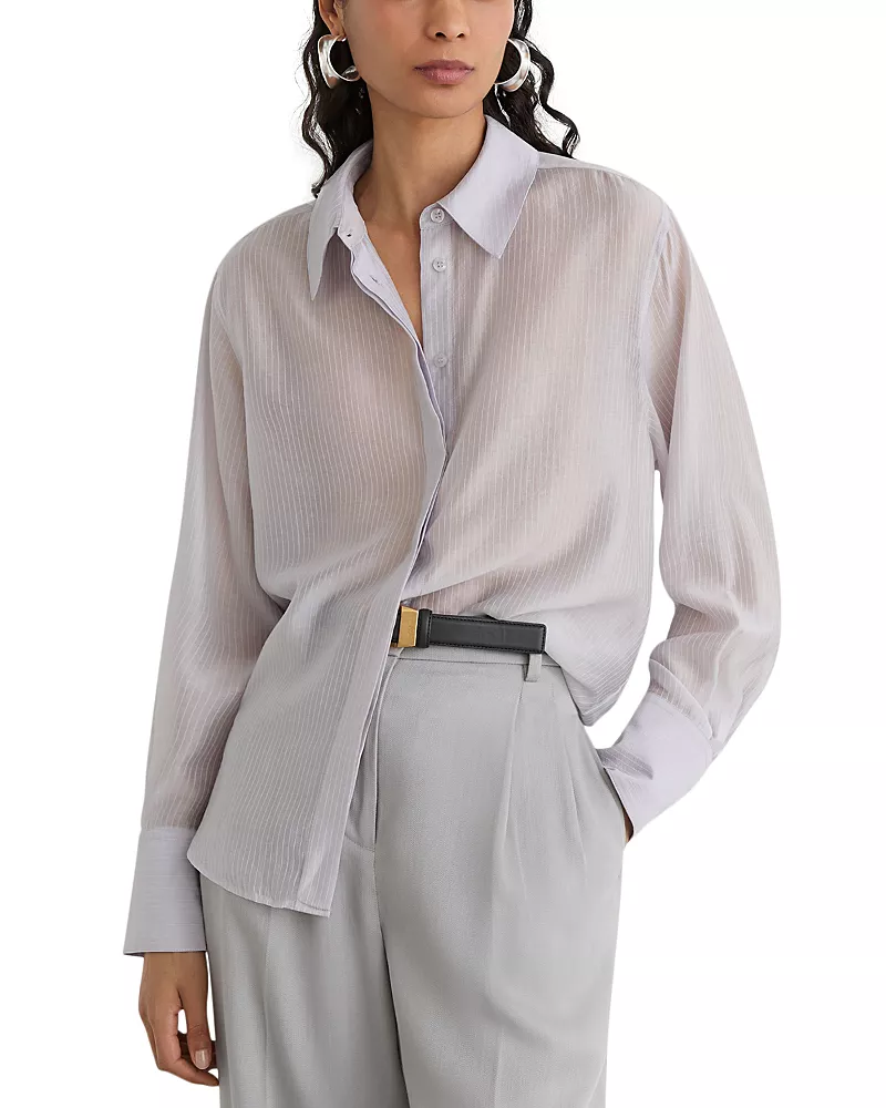 Reiss Sheer Striped Shirt