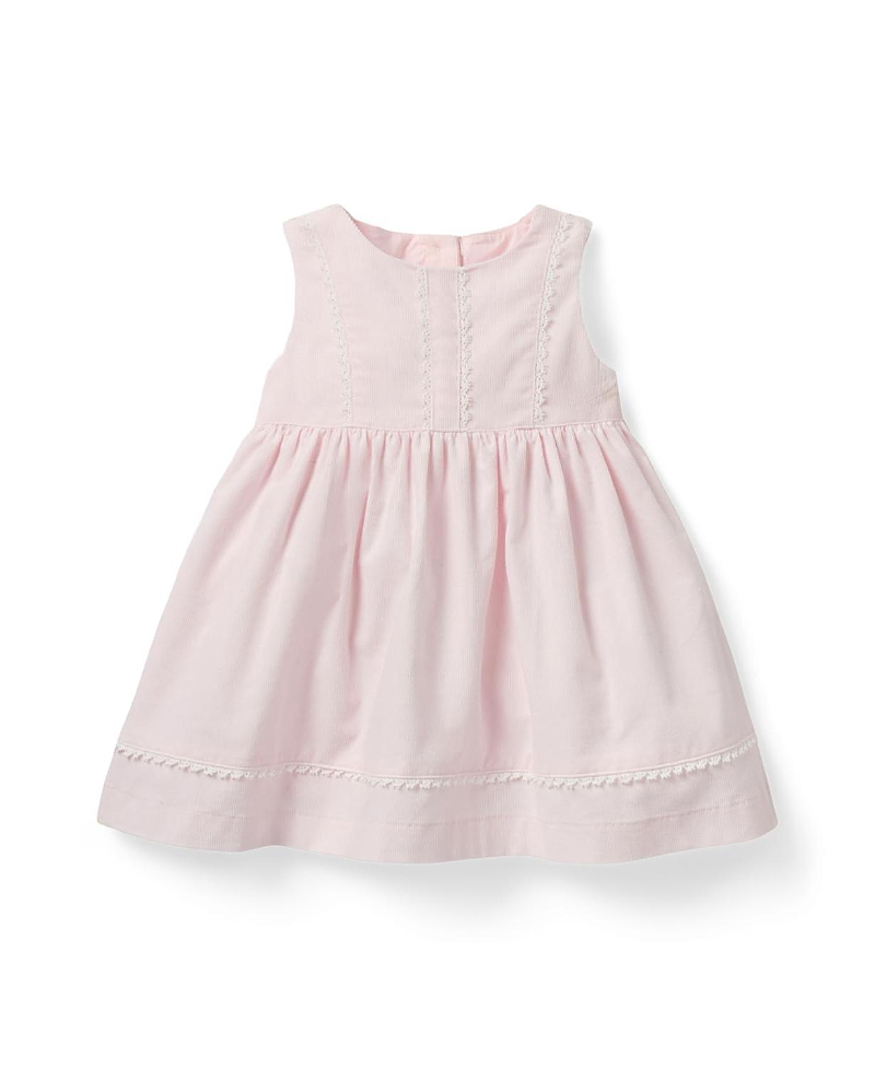 Janie and Jack Girls' Lace Trim Corduroy Dress - Baby