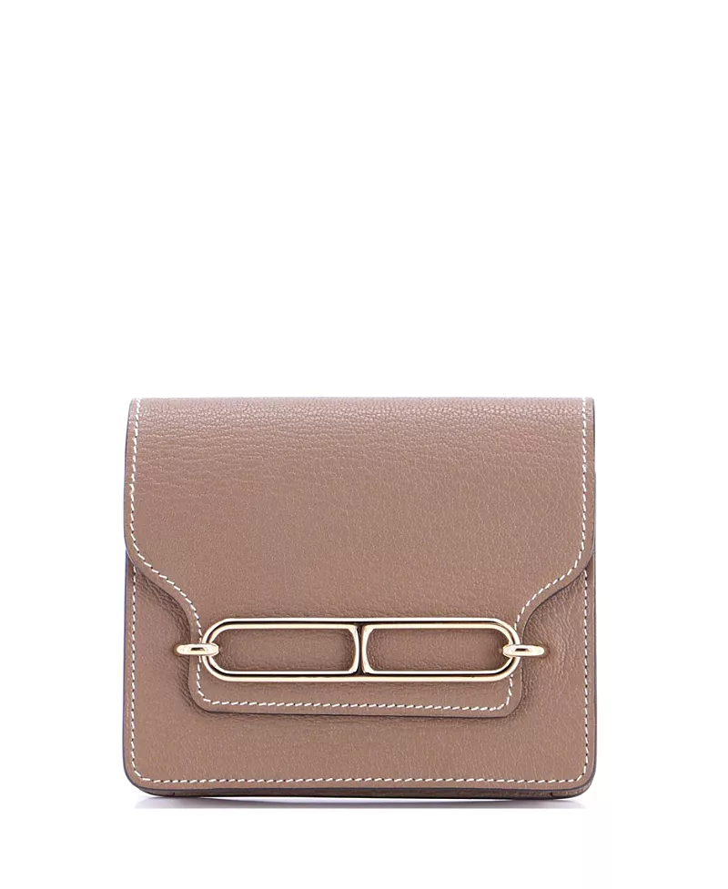 Pre-Owned HERMES Roulis Slim Wallet Chevre Mysore