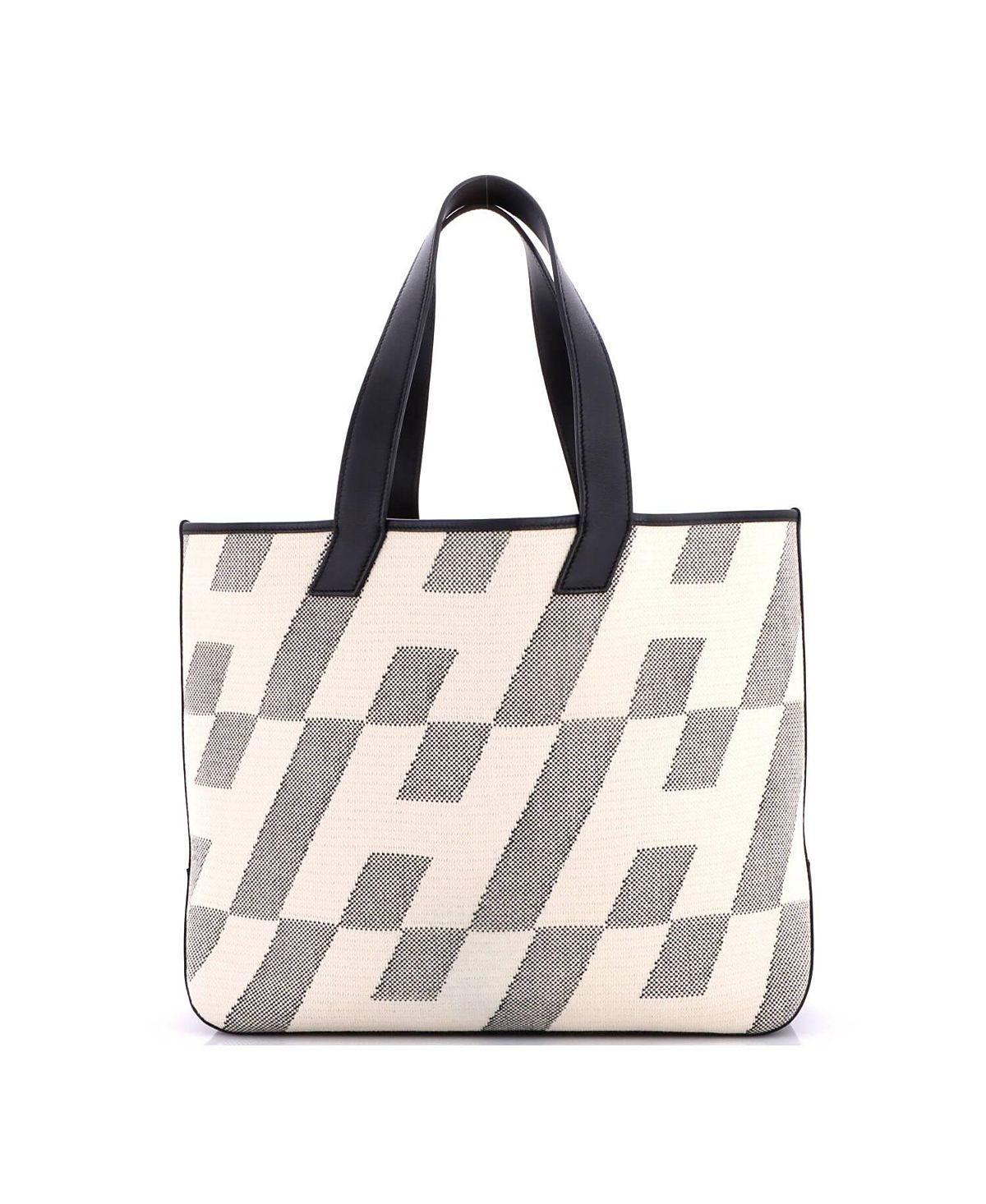 Pre-Owned HERMES 40 Cabas H en Biais Tote Canvas with Leather