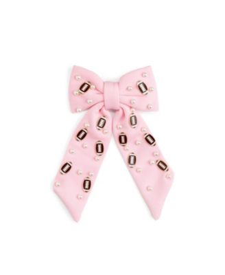  Girls' Football Pearl Bow Clip - Little and Big Kid