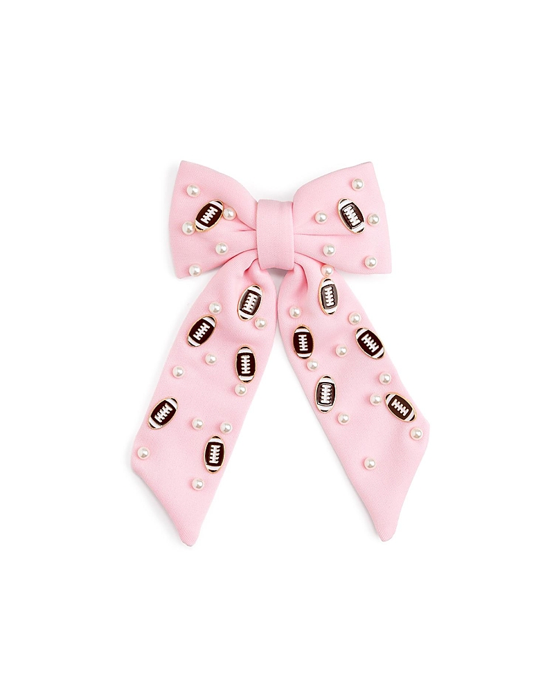 Sweet Wink Girls' Football Pearl Bow Clip - Little and Big Kid