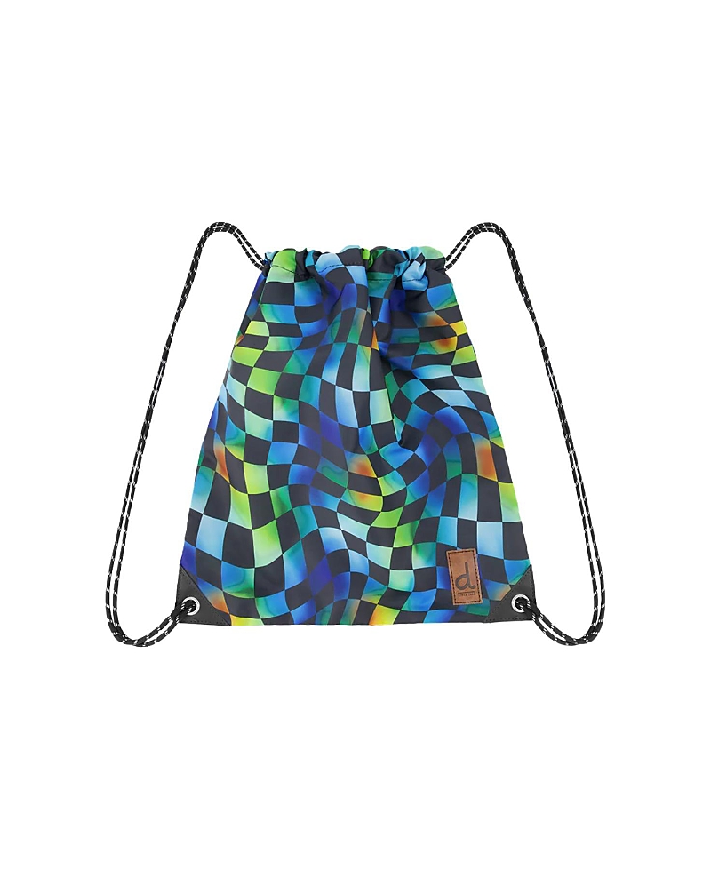 Deux par Deux Boys' Checkered Lightweight Sporty Drawstring Bag - Little Kid, Big Kid