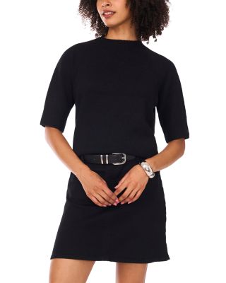 Short Sleeve Raglan Mock Neck Sweater